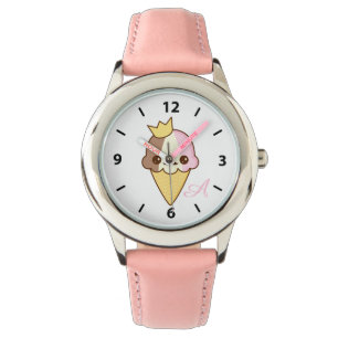 Montre Cornet de crème glacée napolitain de Kawaii