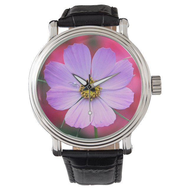 Montre Cosmos rose Flower Watch (devant)