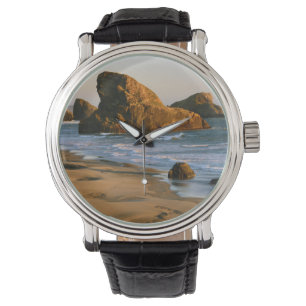 Montre Coucher de soleil, Meyers Beach, Oregon, États-Uni