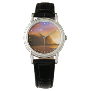Montre Coucher de soleil sur la plage dorée, Hawaï