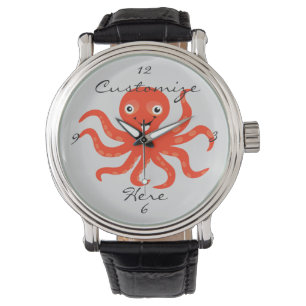 Montre Coucou rouge souriant Octopus Thunder_Cove