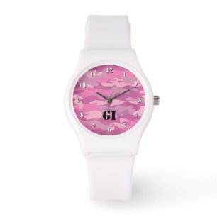 Montre couleur camouflage rose pour les filles ado