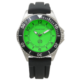 Montre Couleur de néon vert Personnalisez ceci