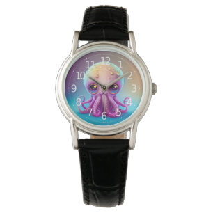 Montre Couleur mignonne violet octopus Alien  