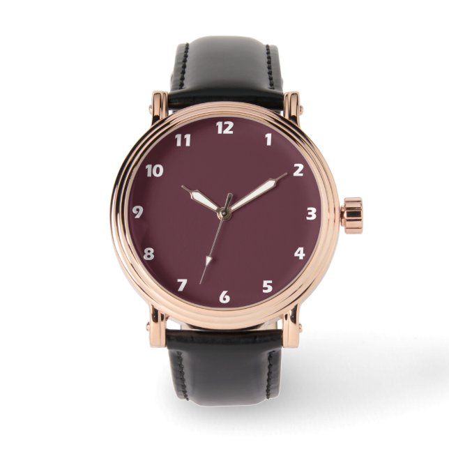 Montre Couleur solide bordeaux (Recto)