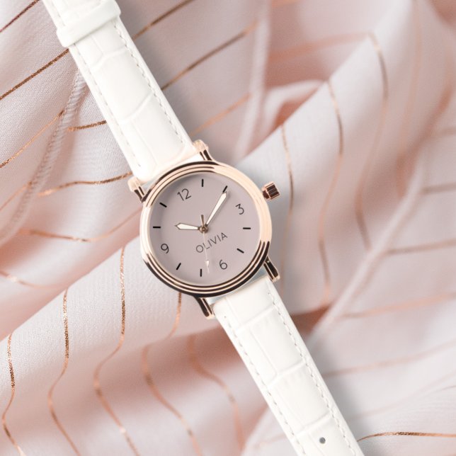 Montre Couleur solide rose foncé Nom personnalisé (Click "Personalize this Template" to easily change or remove the featured sample name. )