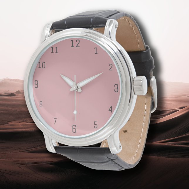 Montre Couleur solide rose Rose | Classique | Élégant (Créateur téléchargé)