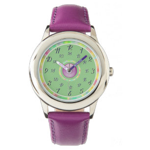 Montre couleur violet rose vert