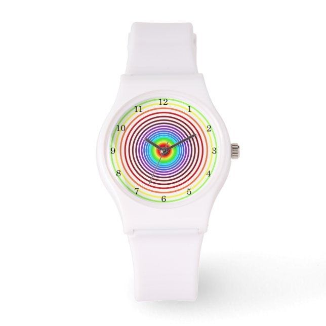 Montre Couleurs arc-en-ciel avec des cercles - Votre coul (Recto)