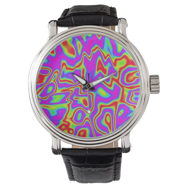 Montre Couleurs liquides psychédéliques sauvages (devant)