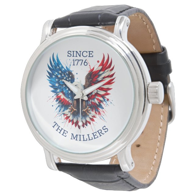 Montre Couleurs patriotiques personnalisées Amérique Aigl (Incliné)