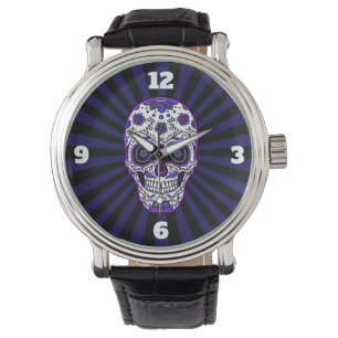 Montre Couleurs Violettes Crâne de Sucre