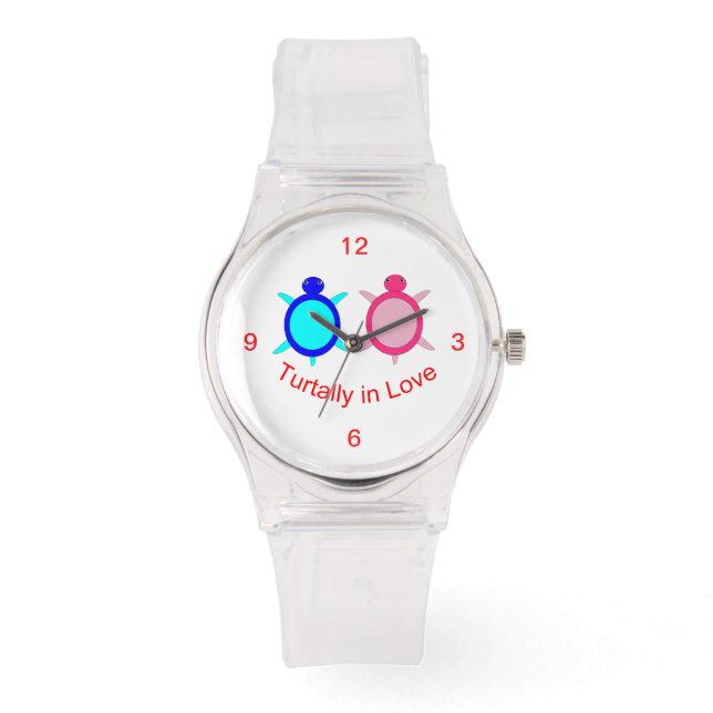 Montre Couple de tortue mignonne (Recto)
