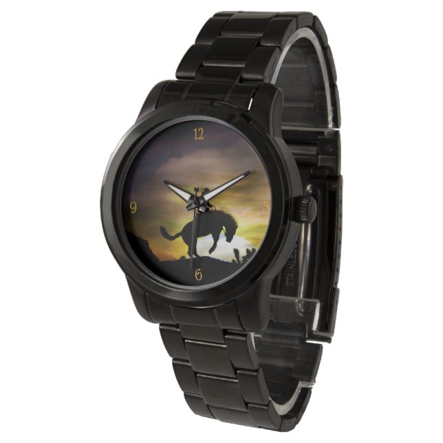 Montre Cowboy Bronc Rider et Bucse Horse (Incliné)