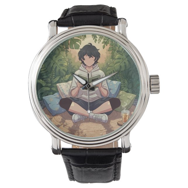 Montre Cozy Garden Reading Art Piece (devant)