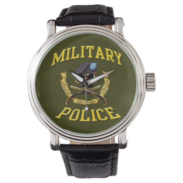 Montre Crâne de la police militaire avec Pistols croisés  (devant)