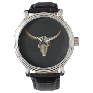 Montre Crâne de vache Pays Brown Style rustique occident