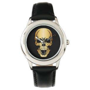 Montre crâne d'or Montre de poignet pour enfant