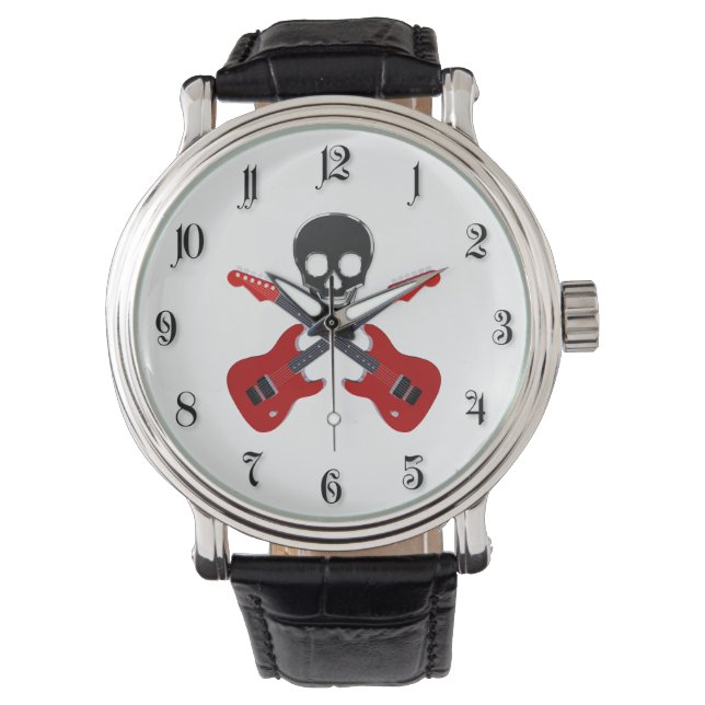 Montre Crâne et guitares croisées (devant)