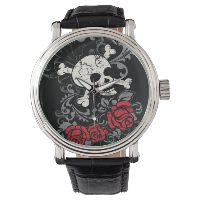 Montre crâne et Rose (devant)