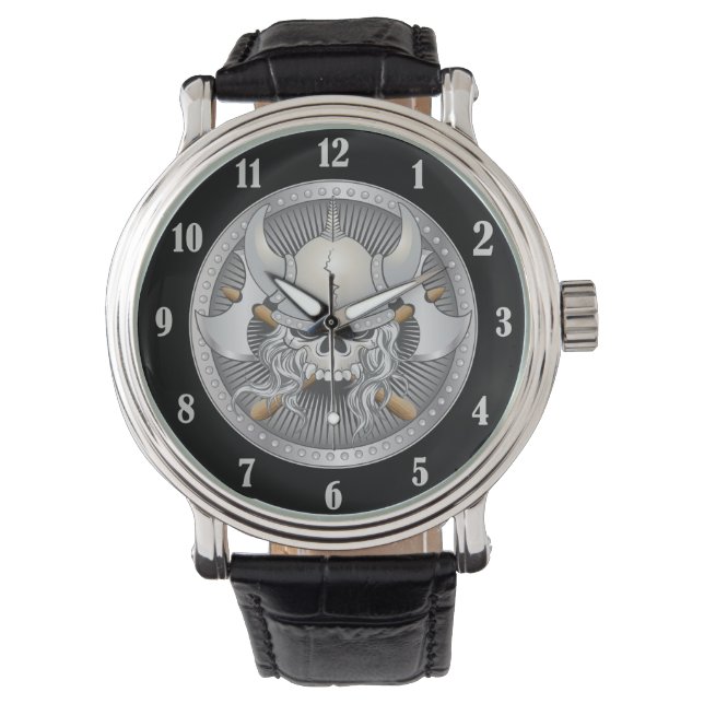 Montre Crâne guerrier viking (devant)