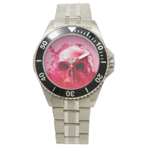 Montre Crâne rouge dans l'eau