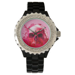 Montre Crâne rouge dans l'eau