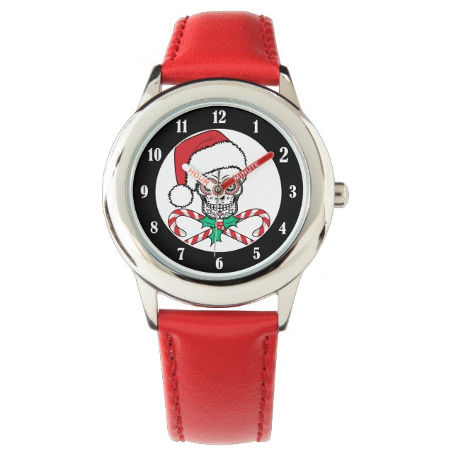 Montre Crâne sucre Père Noël (devant)