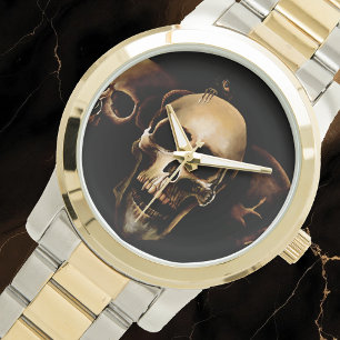 Montre Crânes gothiques sombres Trio noir humain Créature