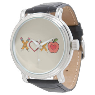 Montre Crayon et pomme XOXO pour la Saint-Valentin pour l