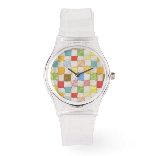 Montre CRAZY QUILT Silicone Strap White Watch (Recto)