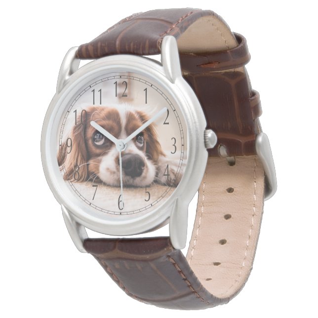 Montre Créations personnelles Chiot Triste Espagnol Watch (Incliné)