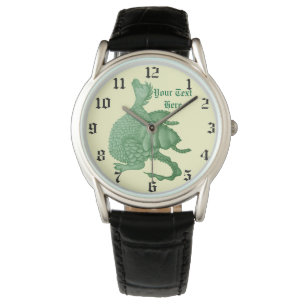 Montre créature imaginaire mythique dragon vert mignon