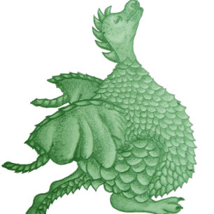 Montre créature imaginaire mythique dragon vert mignon