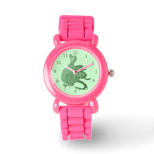 Montre créature imaginaire mythique dragon vert mignon