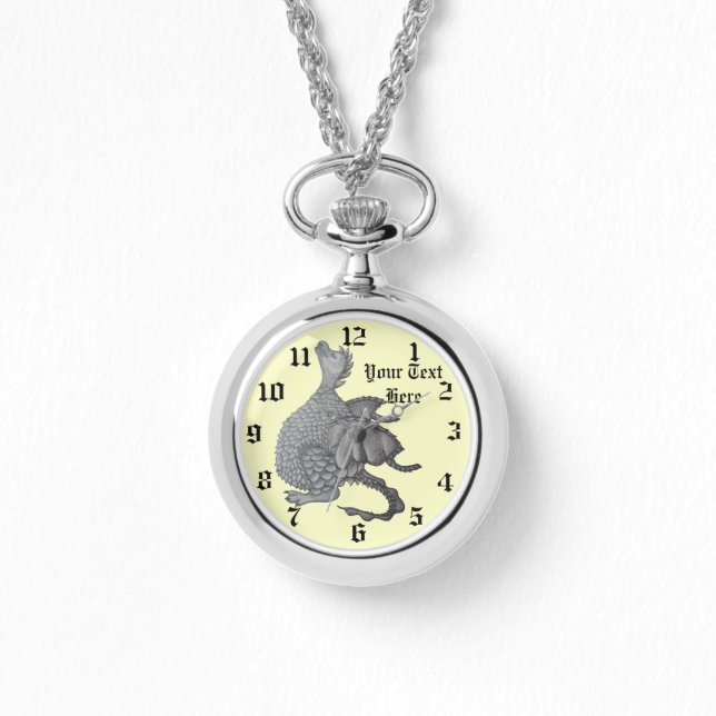 Montre créature mythique et imaginaire dragon gris mignon (Recto)
