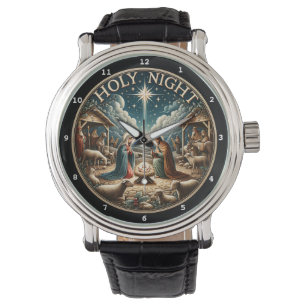 Montre Crèche Scène Sainte Nuit Décorative