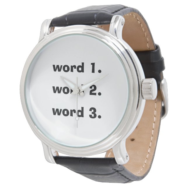 Montre Créer un texte personnalisé expression de trois mo (Incliné)