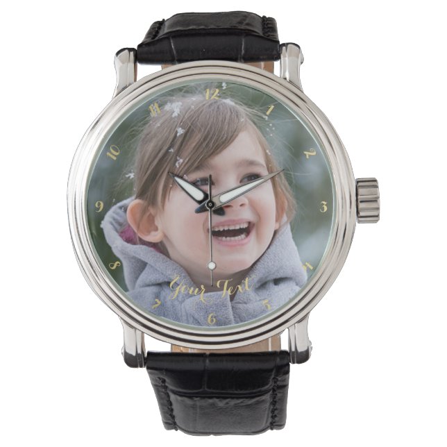 Montre Créer une Fête des pères photo personnalisée Mens  (devant)