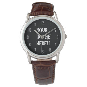 Montre Créez votre propre bracelet en cuir Brown classiqu
