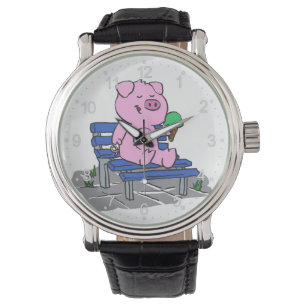 Montre Crème glacée amusante à manger du cochon chois