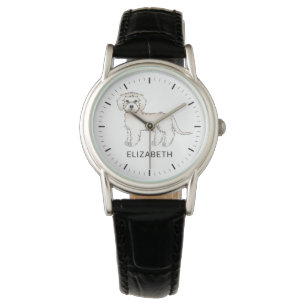 Montre Crème Mini Goldendoodle Dessin Chien & Nom