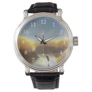 Montre Crescent Moon Great Blue Heron Marsh Watch