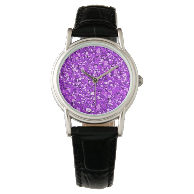 Montre cristal druzy - améthyste pourpre (devant)