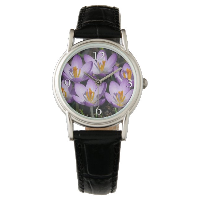 Montre Crocus violets ensoleillés (devant)