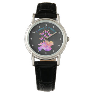 Montre Croire En Miracles Hibiscus Flower Butterflies