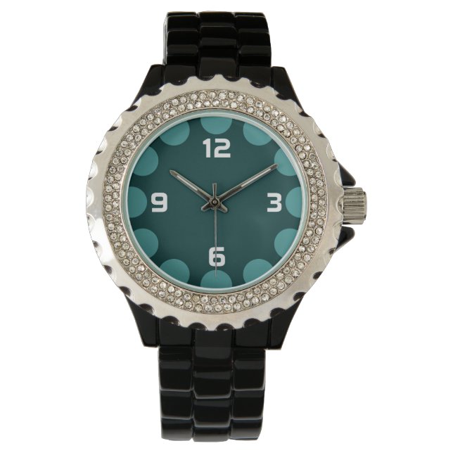 Montre Croissant couleur - Tons Turquoises (devant)