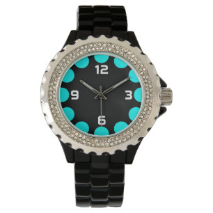 Montre Croissant de couleur - Cyan on Black