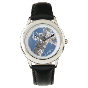 Montre Croix blanche sur le ciel bleu Personnalisé