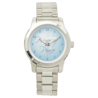 Montre Croix chrétienne du Prince de la Paix sur Bleu